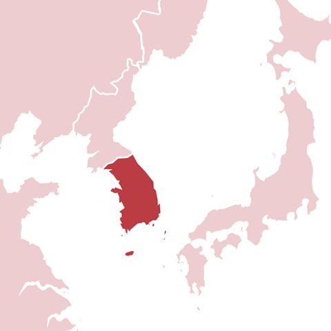 Kartillustration Sydkorea