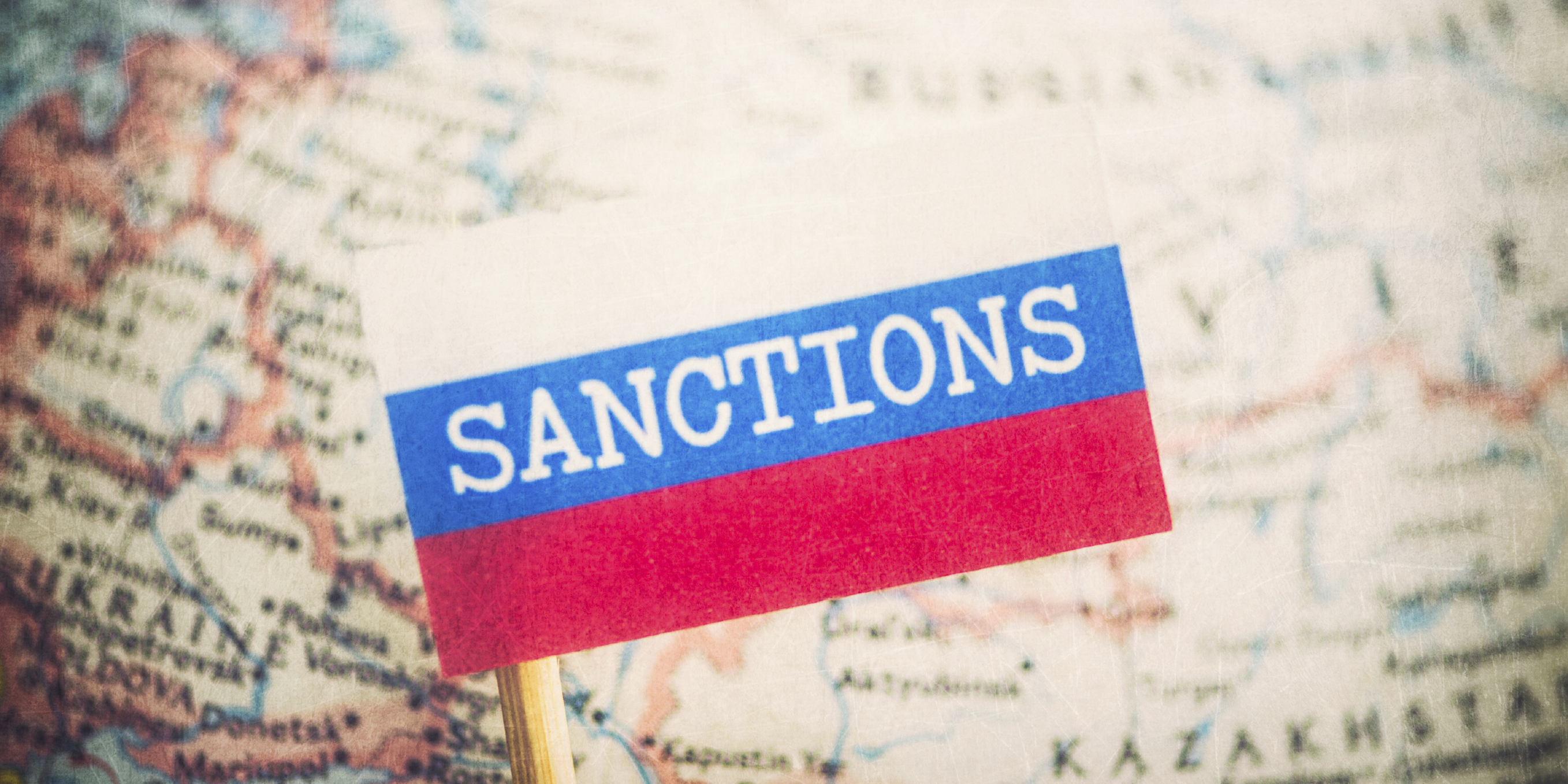 Skylt Sanktioner på världskarta