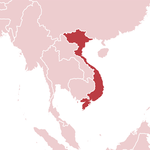 Kartillustration Vietnamn