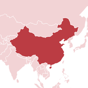 asienkarta med kina markerad