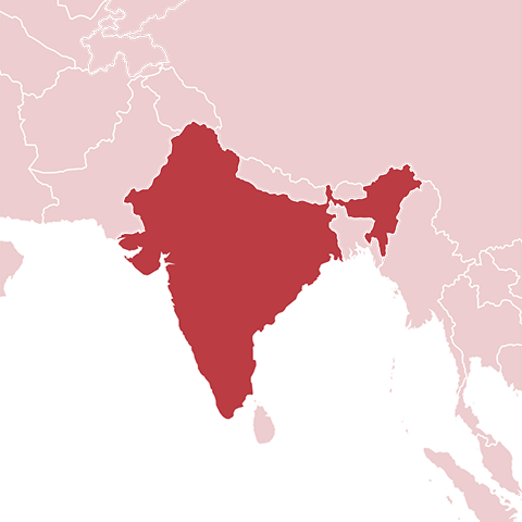 Kartillustration Indien