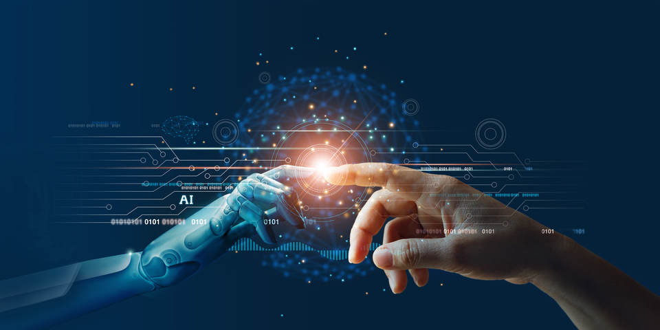 robot hand meets human hand