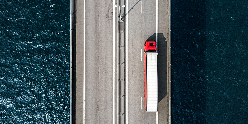lastbil på Öresundsbron
